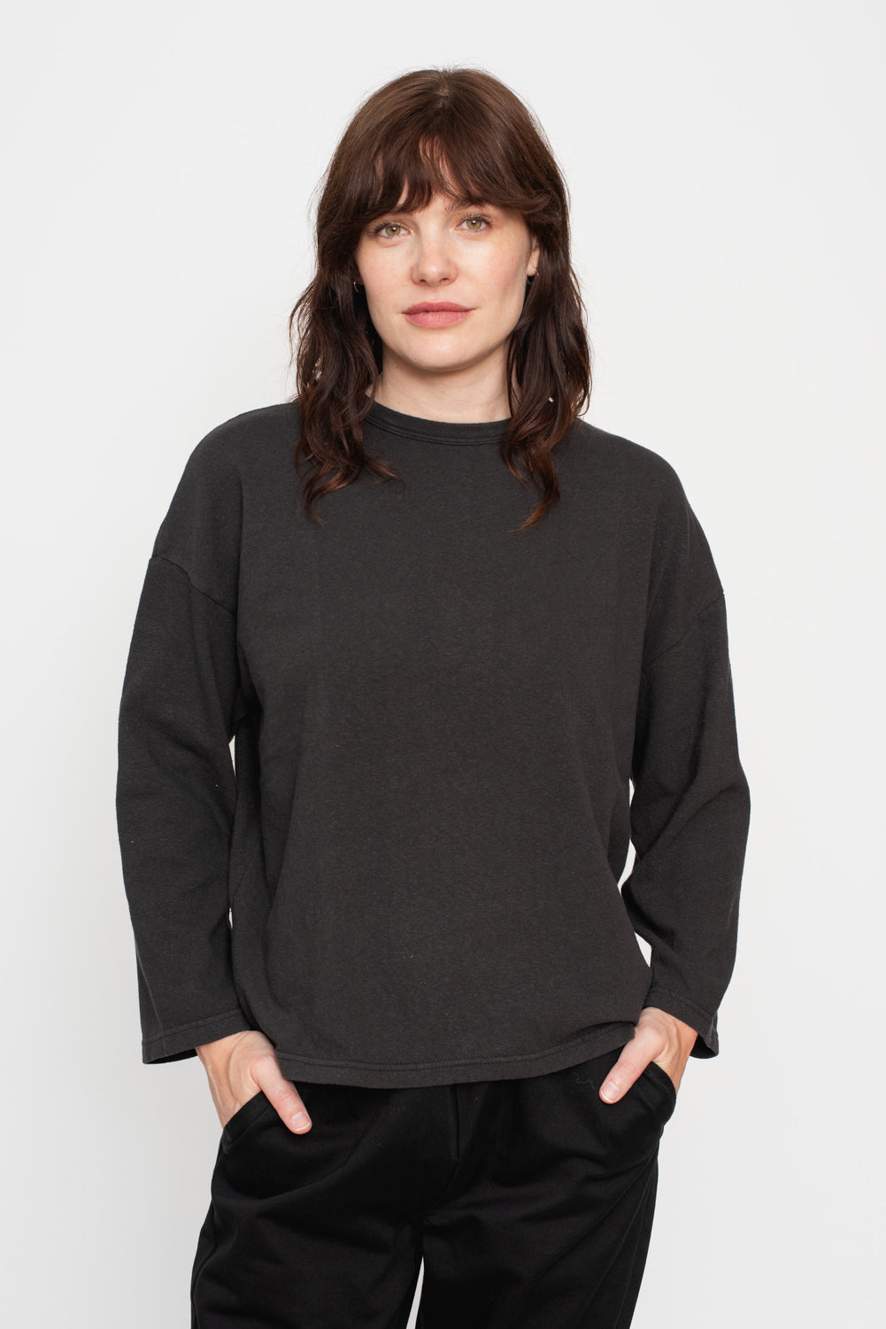 Cotton Long Sleeve T Shirt Black