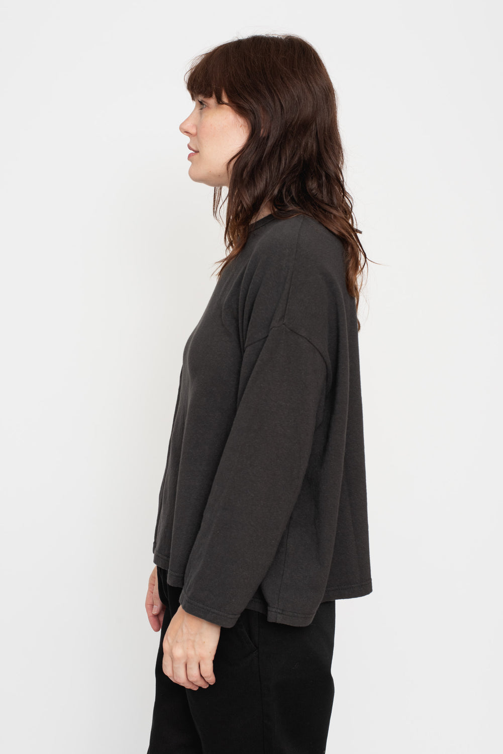 Cotton Long Sleeve T Shirt Black