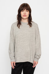 Cotton Loose Long Sleeve T Shirt Grey