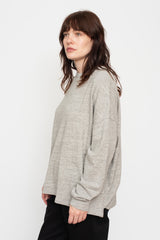 Cotton Loose Long Sleeve T Shirt Grey