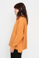 Wool Blend Gingham Shirt Orange x Mocha