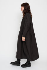 Linen Shirt Dress Black