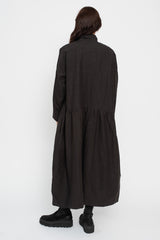 Linen Shirt Dress Black