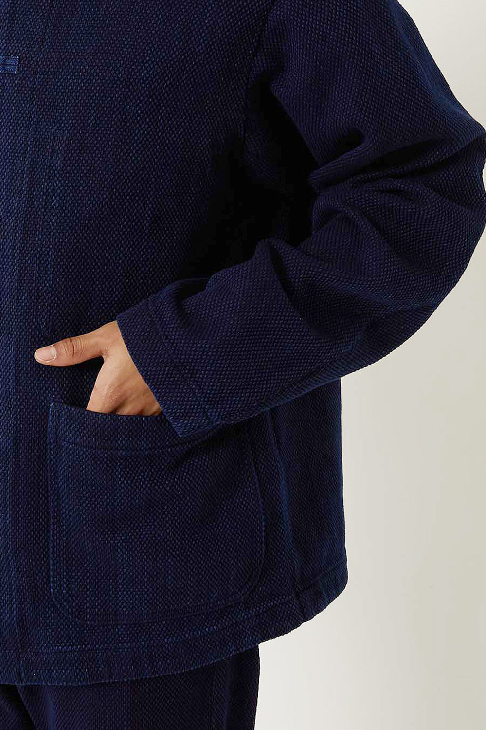 Woven Indigo SASHIKO Oriental Jacket UNISEX