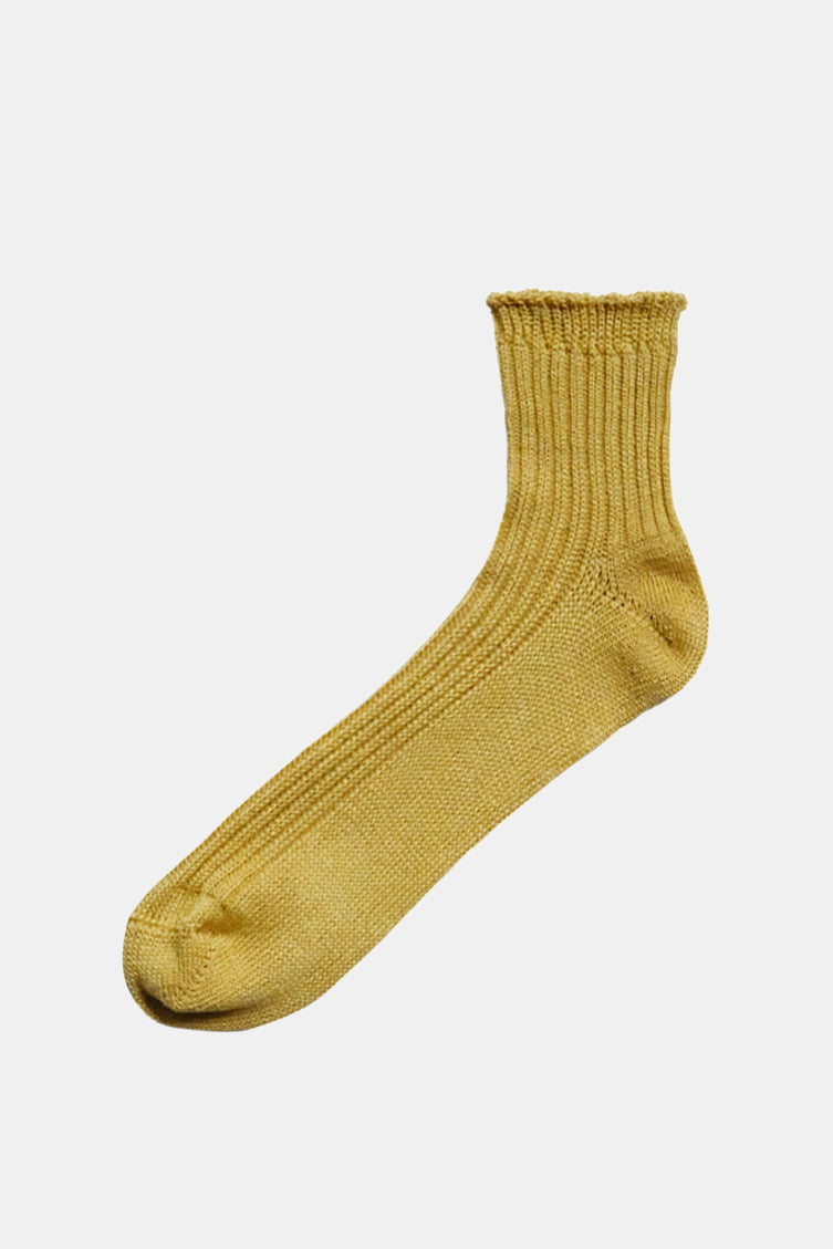 Linen Ribbed Socks Yellow