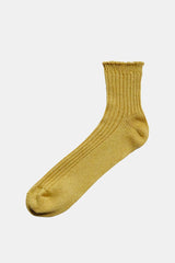 Linen Ribbed Socks Yellow
