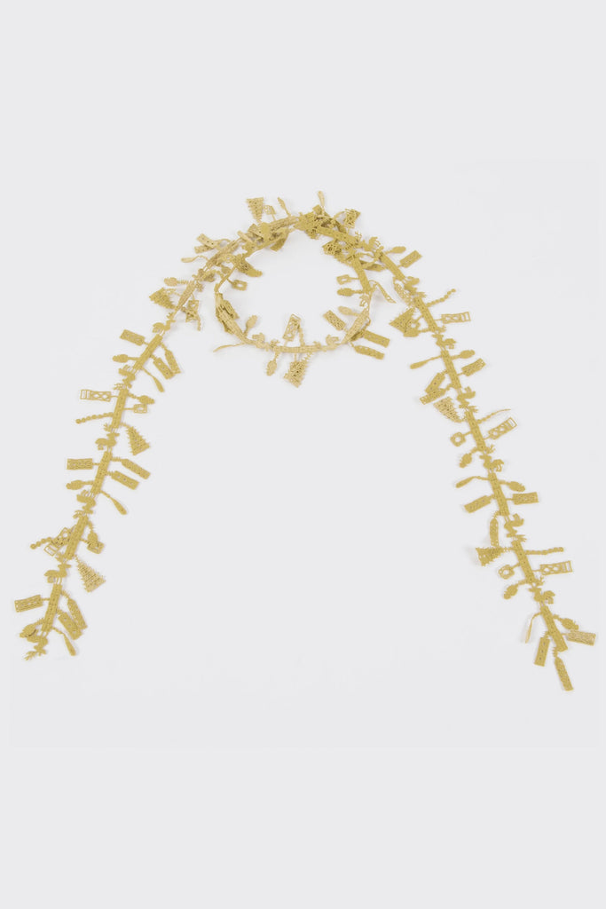Lace  Necklace, Deer Mustard