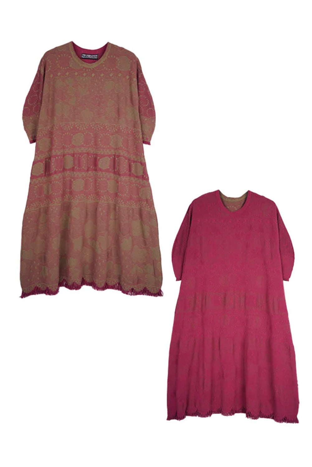 Reversible Knit Lace Dress, Khaki