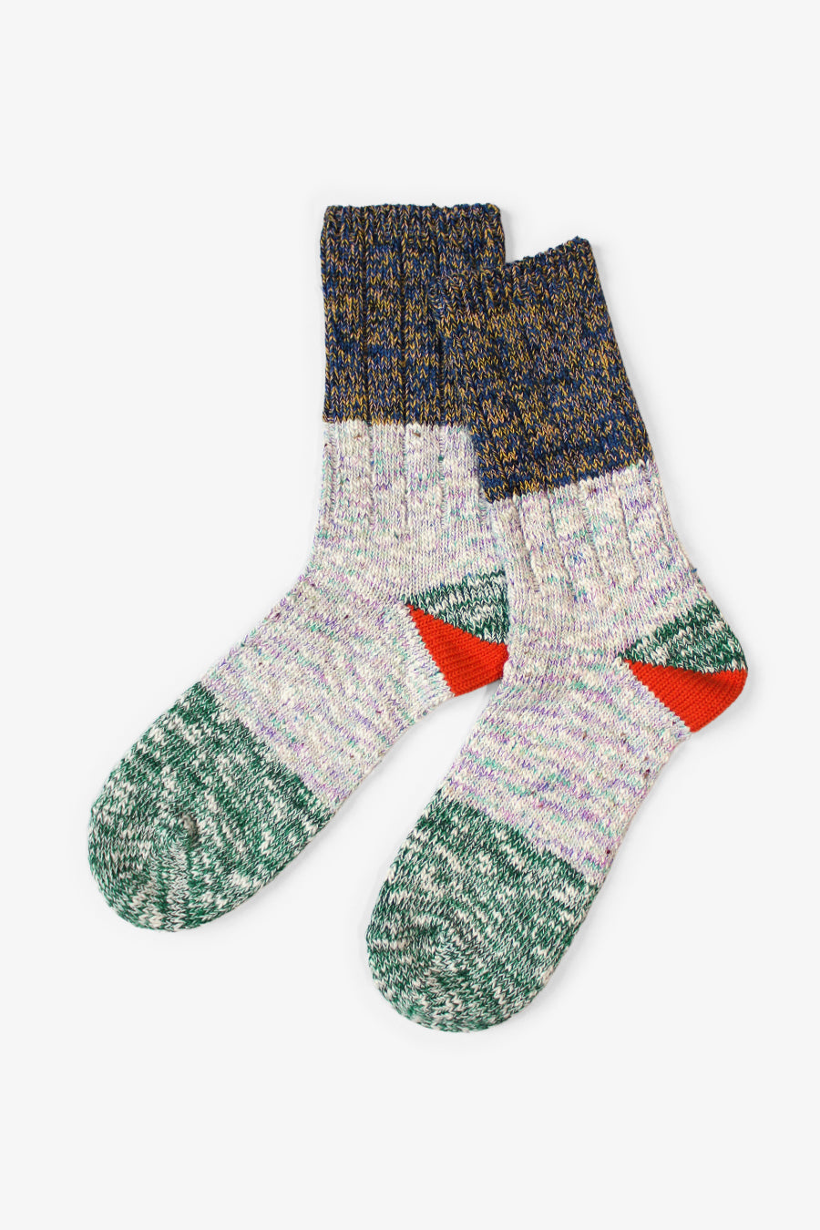 60 Yarns 2 TONES HEEL Socks, Size 3