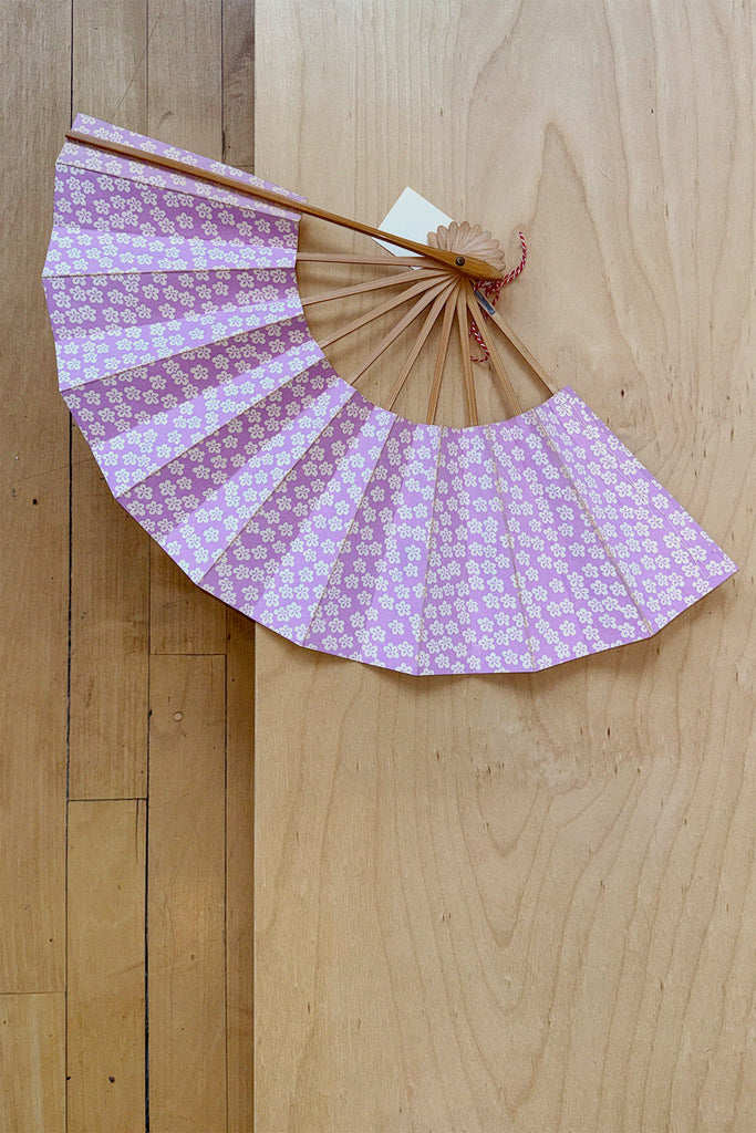 Vintage Japanese Folding Fan, Sakura