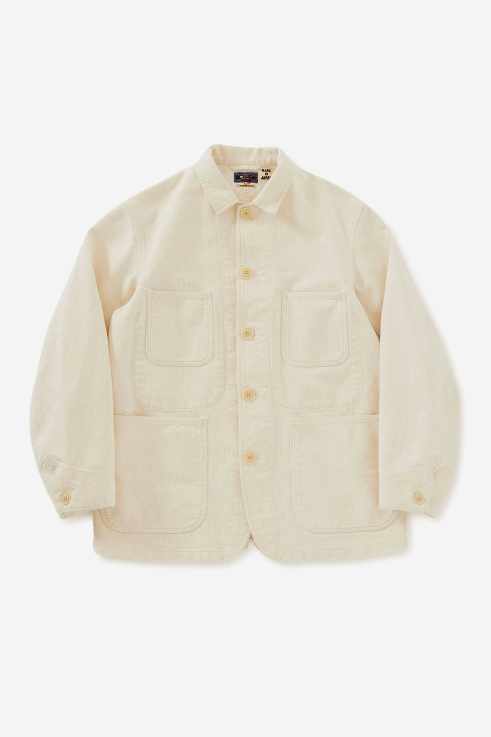 Woven Yukizarashi Sashiko Coverall Jacket, Natural