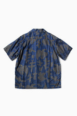 French Cloth Linen GUIDING LIGHT RAVEN-dye Aloha Shirt, IDG