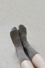 Silk Wool Double-Faced Socks Dark Brown