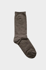 Silk Wool Double-Faced Socks Dark Brown