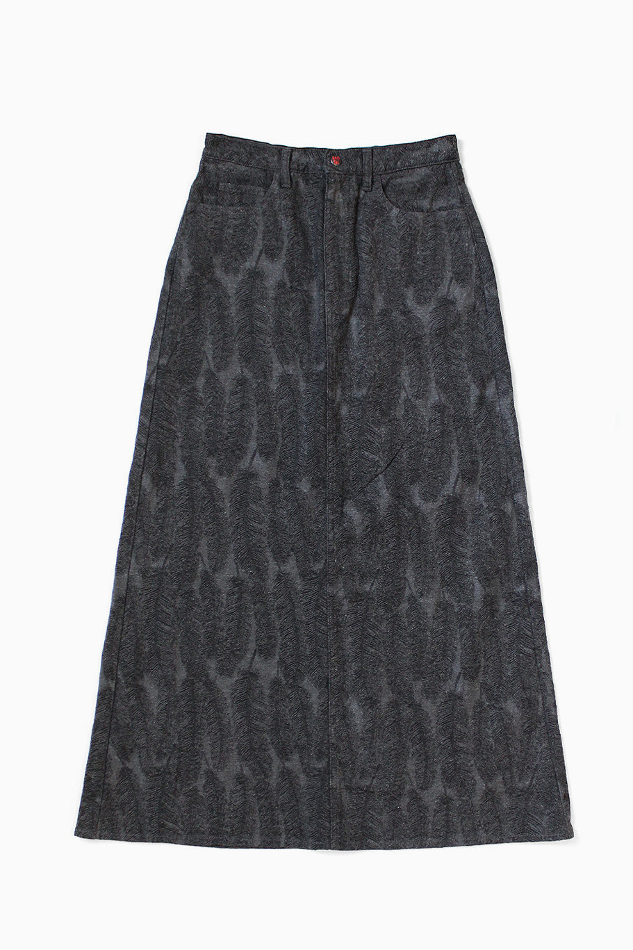 12oz MAGPIE Denim High Waisted Maxi Skirt, BLKxBLK