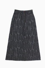 12oz MAGPIE Denim High Waisted Maxi Skirt, BLKxBLK