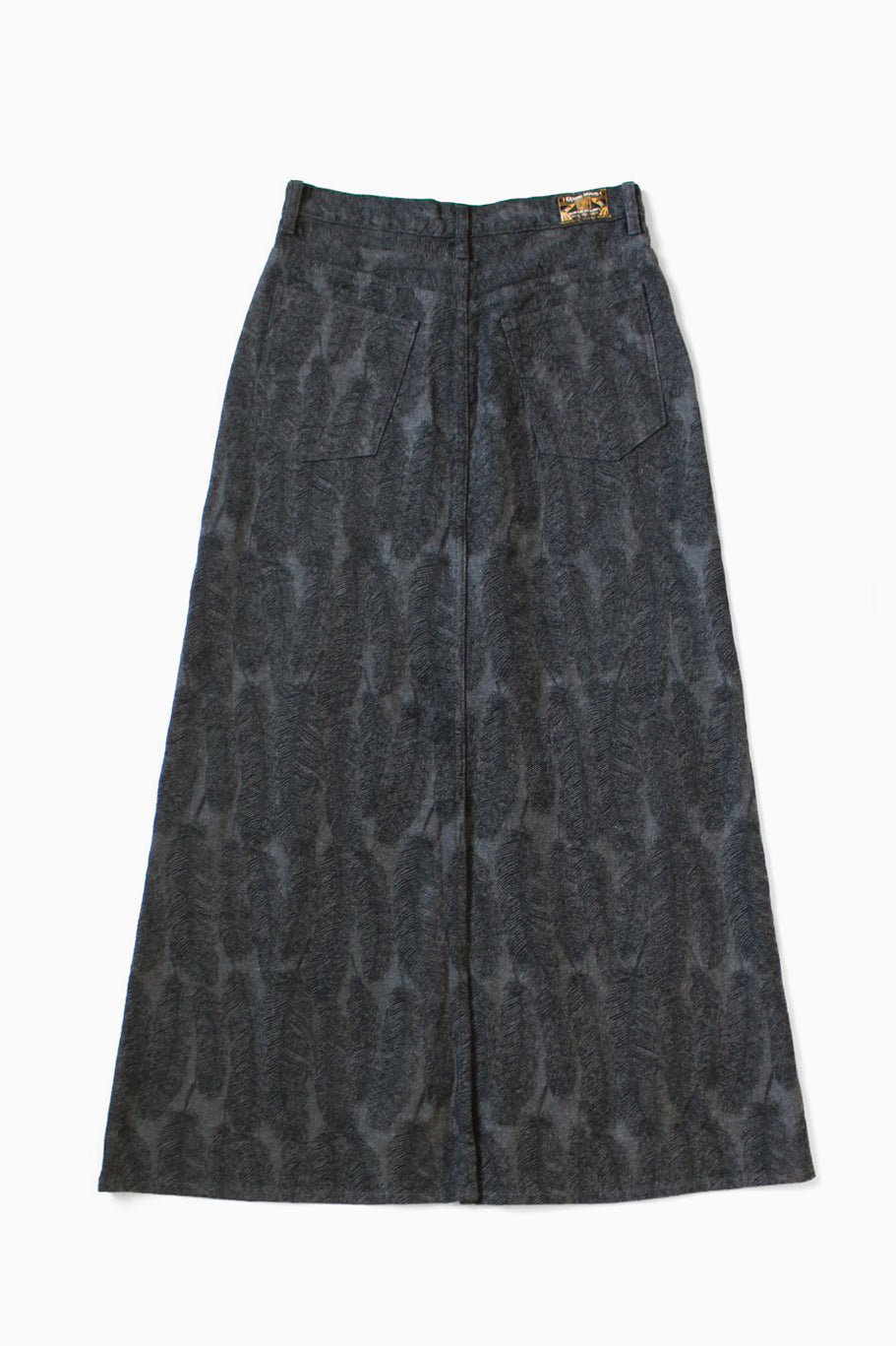12oz MAGPIE Denim High Waisted Maxi Skirt, BLKxBLK