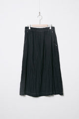 Hemp Canvas Gathered Flared Skirt