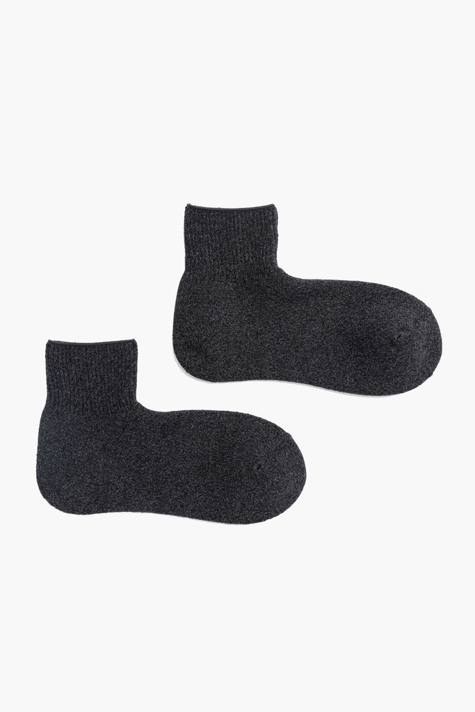 Soft Pile Ankle Socks Charcoal Heather