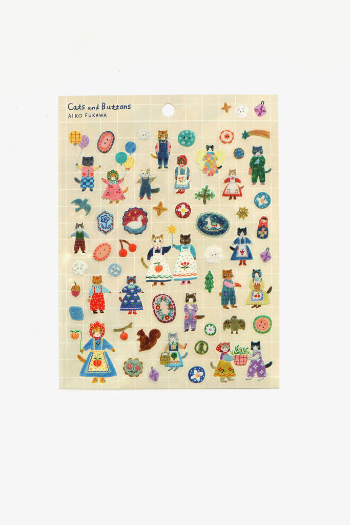 Cats and Buttons Stickers
