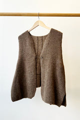 Wool Blend Vest, Brown