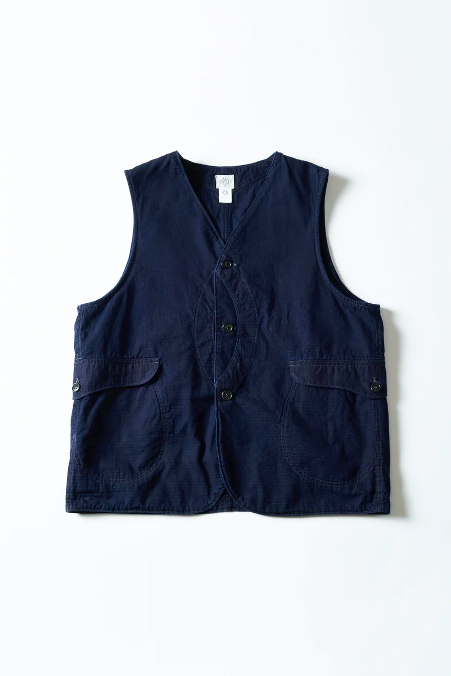 Royal Traveler Vest, Cotton Dobby Indigo Deep Wash