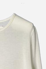 Silk and Cashmere Jersey L/S Crew Neck White