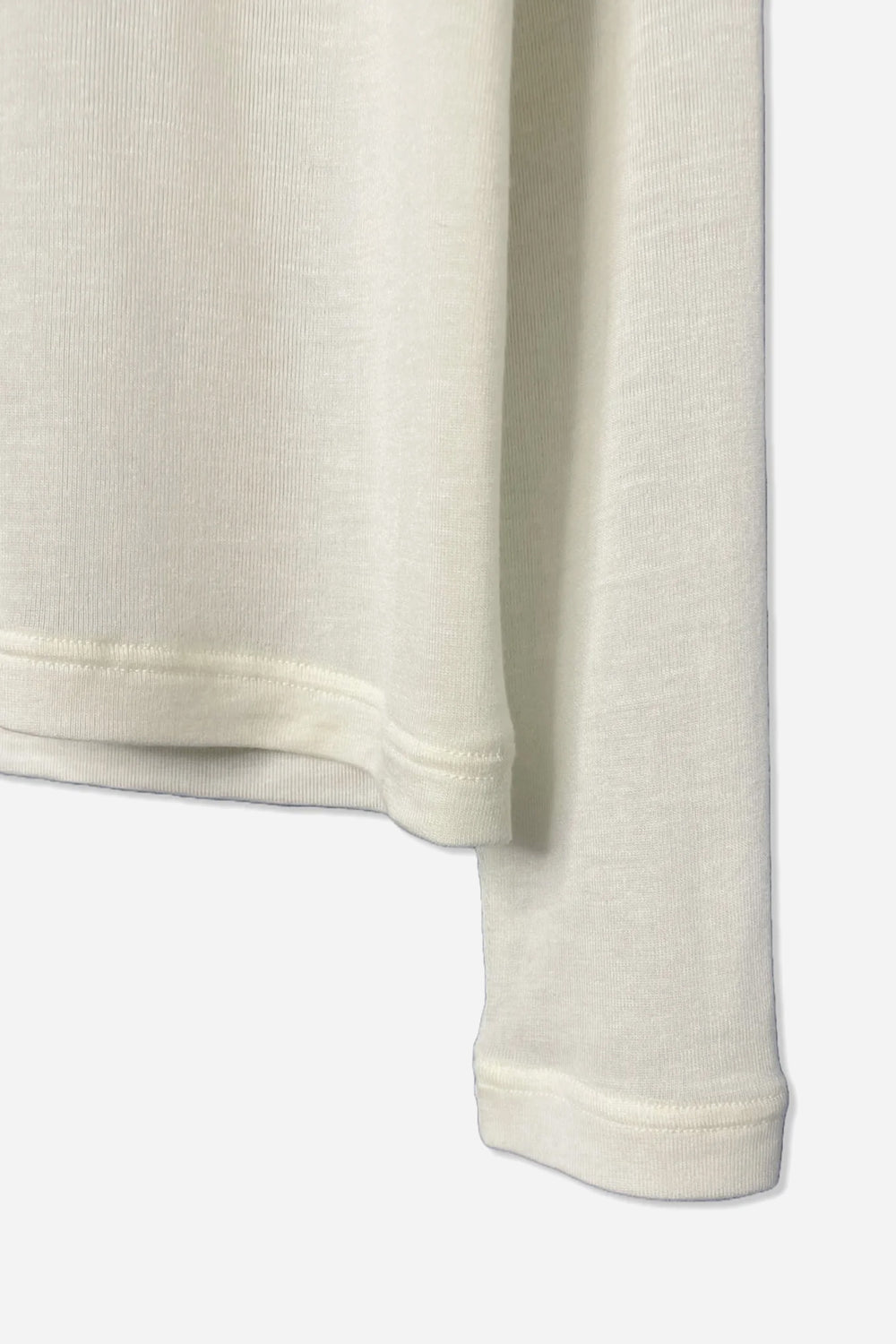 Silk and Cashmere Jersey L/S Crew Neck White