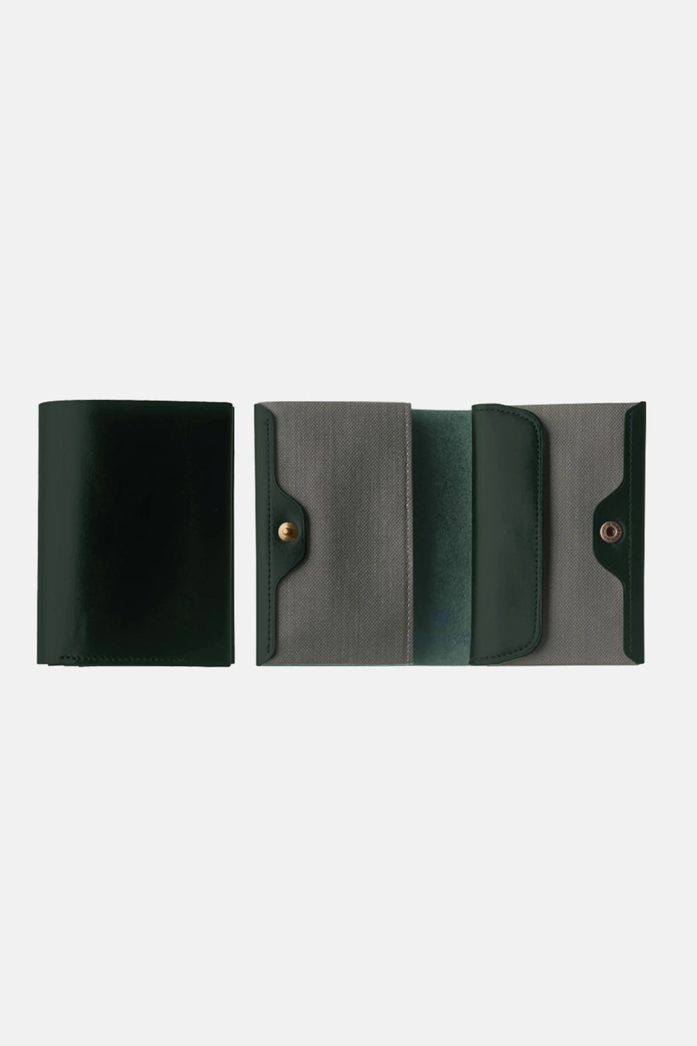 Pressed Cotton Card & Coin Wallet, Gray and Green