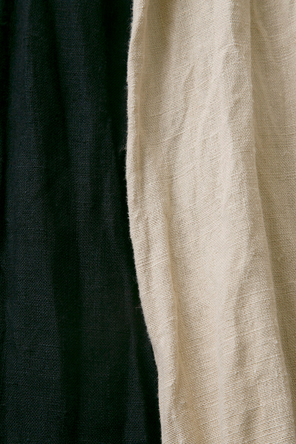 Hemp Canvas Gathered Flared Skirt
