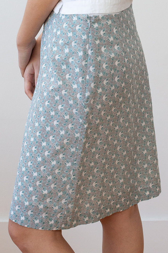 Liberty Print Skirt, Turquoise