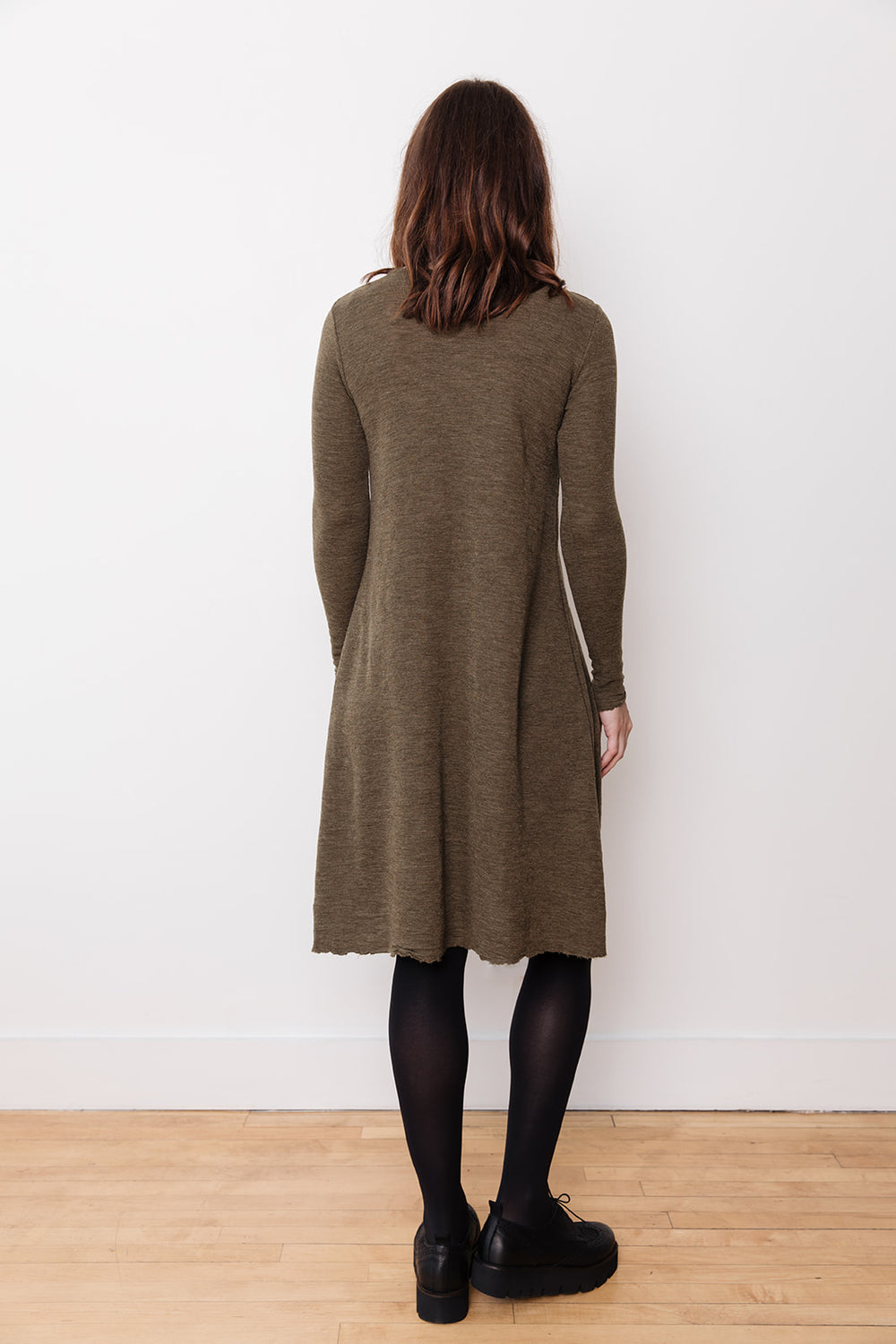 Wool A-Line Dress, Capers