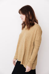 Wool Long Sleeve Top, Mustard