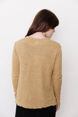 Wool V-Neck Cardigan, Mustard