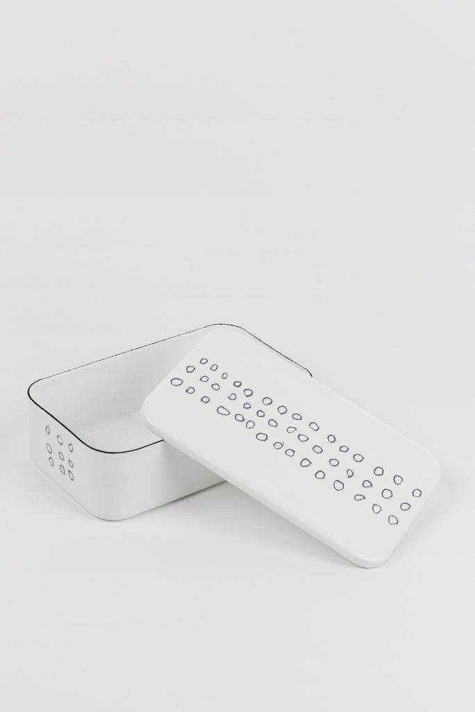 Enameled Lunch Box with Dots