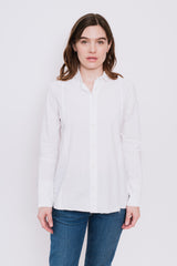 Cotton Shirt with Buttons, White