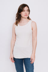 Cotton Tank Top. Chalk