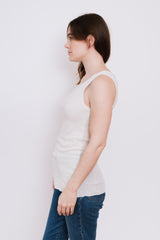 Cotton Tank Top. Chalk