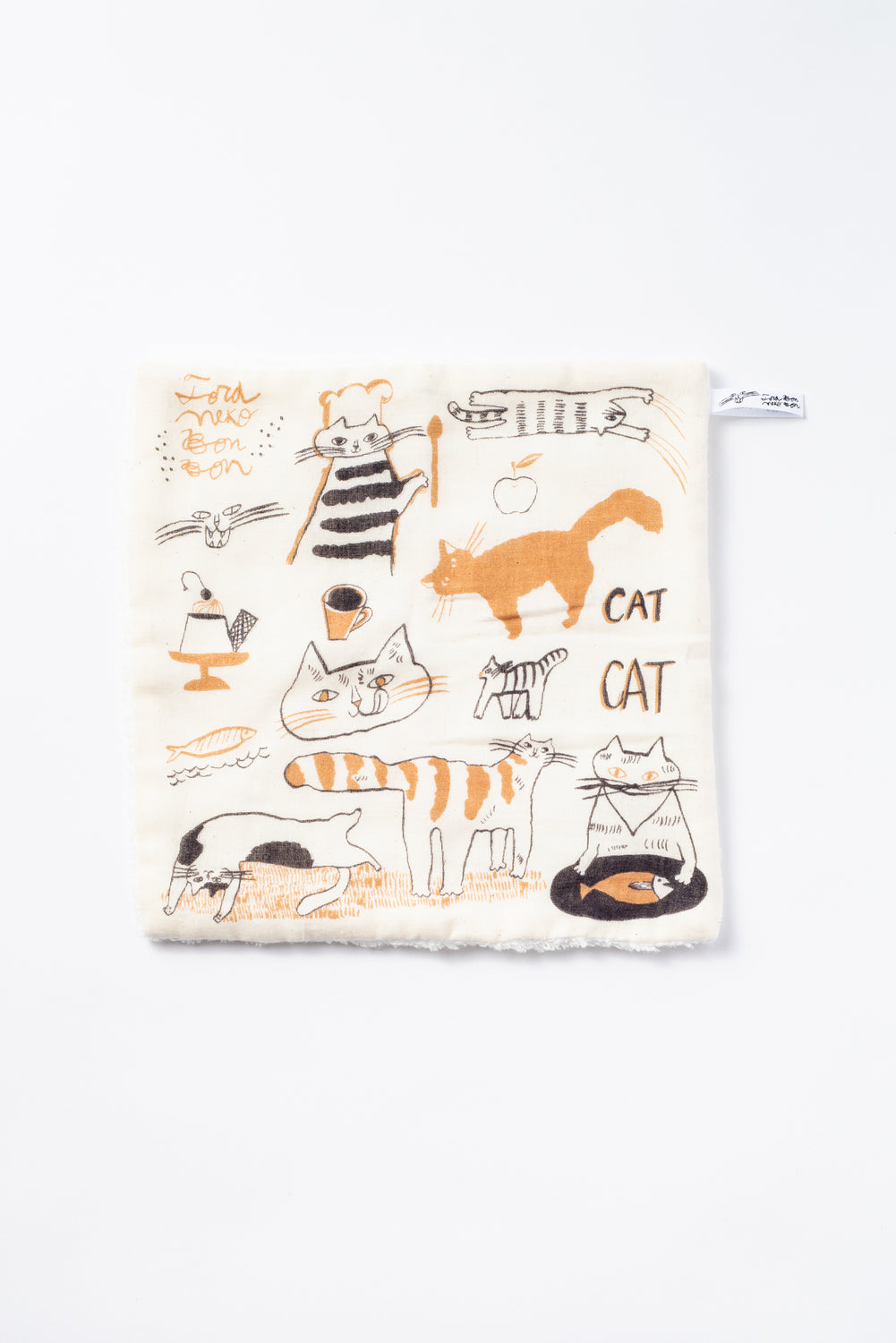 Toraneko Bonbon Cotton Gauze Handkerchief with Cat