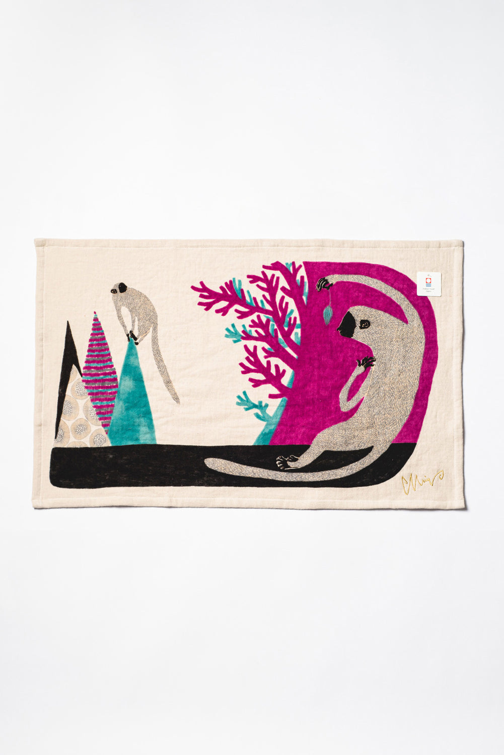 Imabari Cotton Tea Towel, Two Monkeys