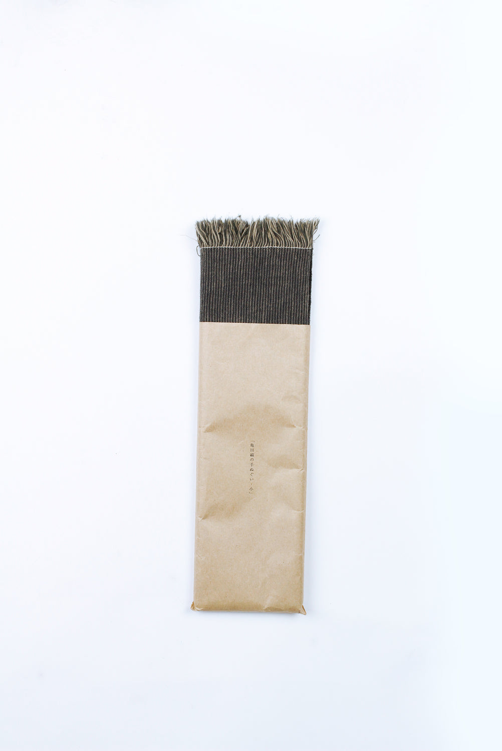 Cotton Tenugui with Fringe, Dark Stripe