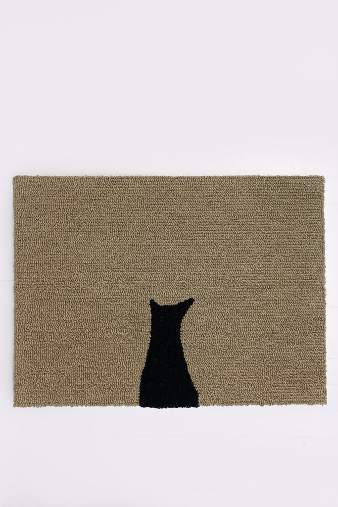 Cat Silhouette Doormat, Black
