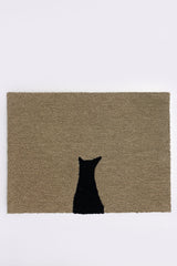 Cat Silhouette Doormat, Black