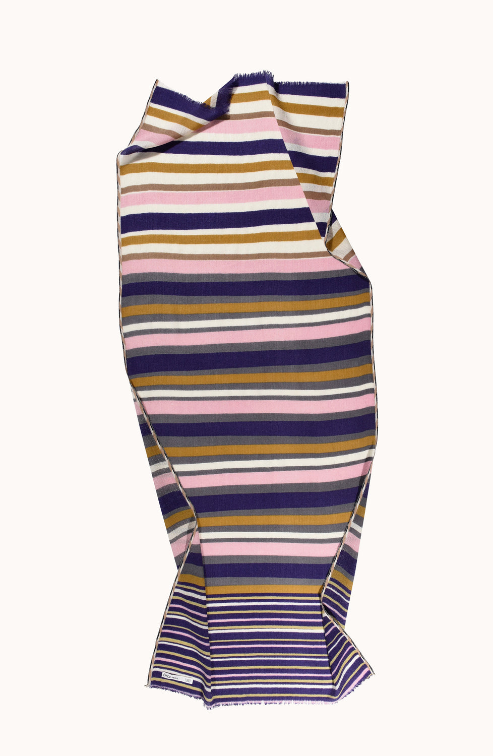 Wool Shawl Stripes Purple