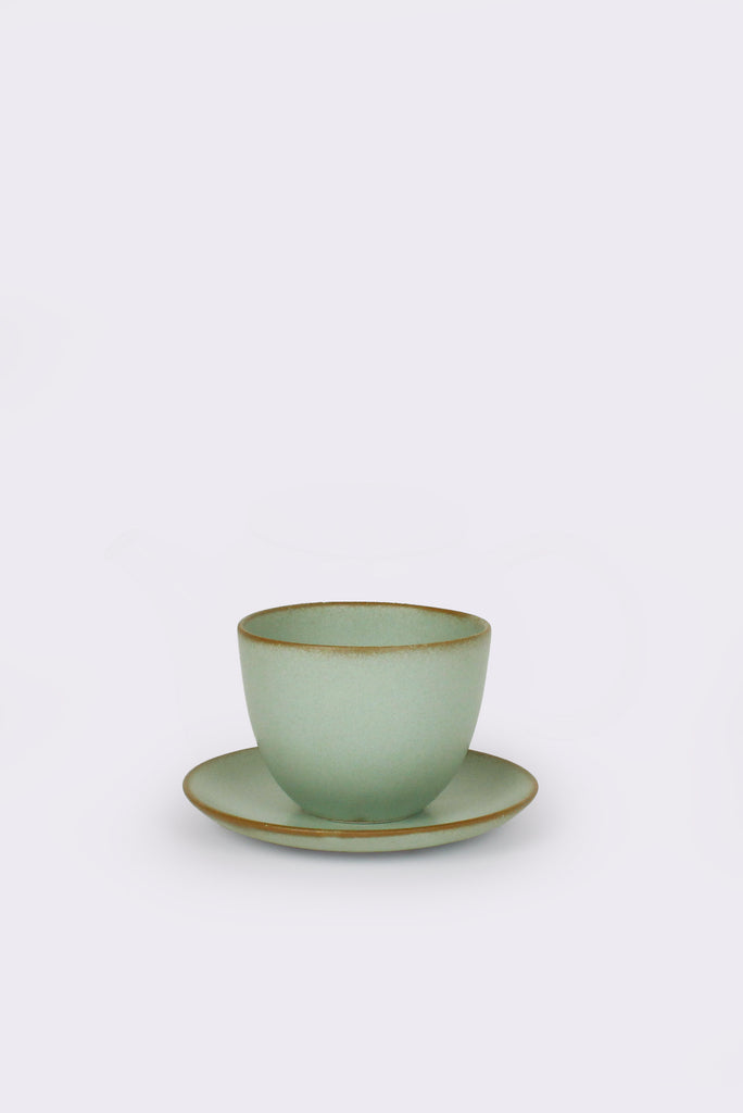 Pebble Cup and Saucer (Moss Green)