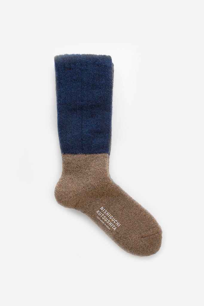 Mohair Pile Socks, Navy