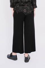 Knit Wool Pants, Black