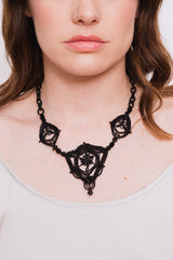 Black Bead Choker Necklace