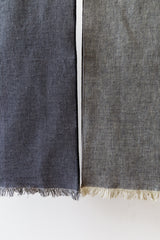 Cotton Tenugui with Fringe, Two-Tone Solid Dark