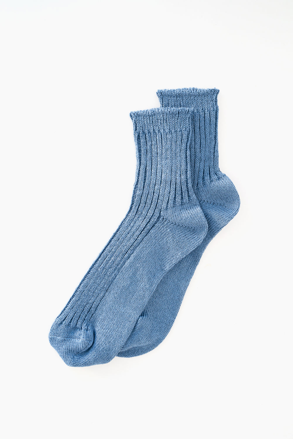 Linen Ribbed Sock Blue